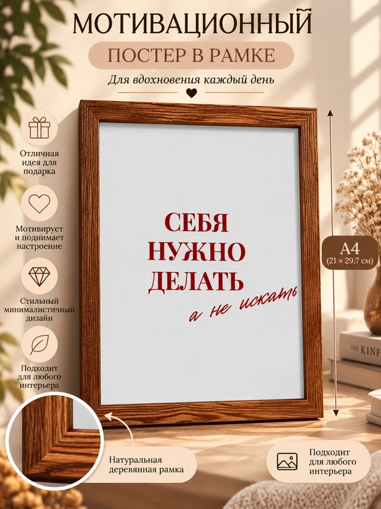 Мотивационный постер в рамке для дома и офиса, оригинальный дизайн, вдохновляющий декор - 