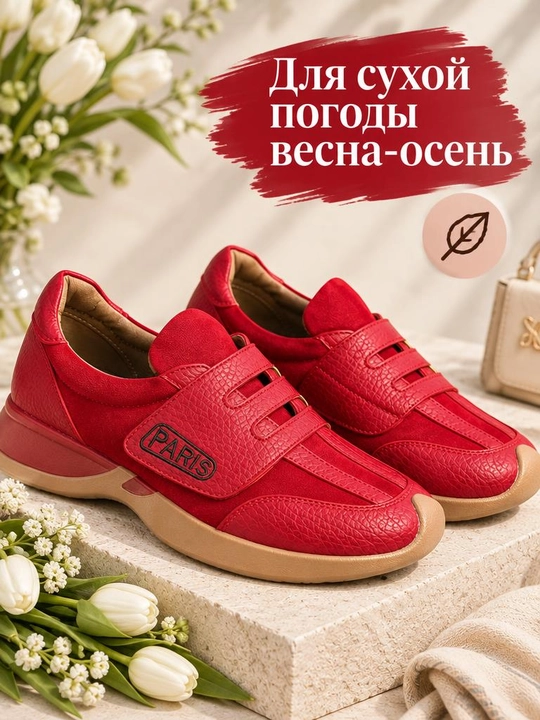 Ayollar uchun teri krossovka SISTER STAR, lipuchkali,  mavsumiy