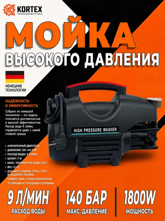 MOON 1800W yuqori bosimli uskunasi uy va avtomobil uchun kuchli yuvish vositasi
