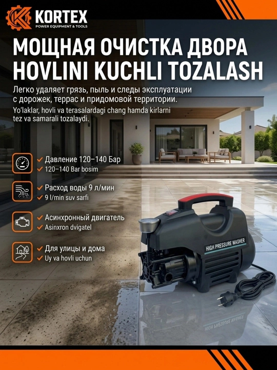 MOON 1800W yuqori bosimli uskunasi uy va avtomobil uchun kuchli yuvish vositasi