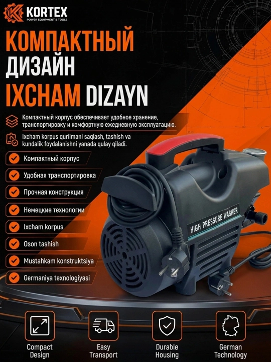 MOON 1800W yuqori bosimli uskunasi uy va avtomobil uchun kuchli yuvish vositasi
