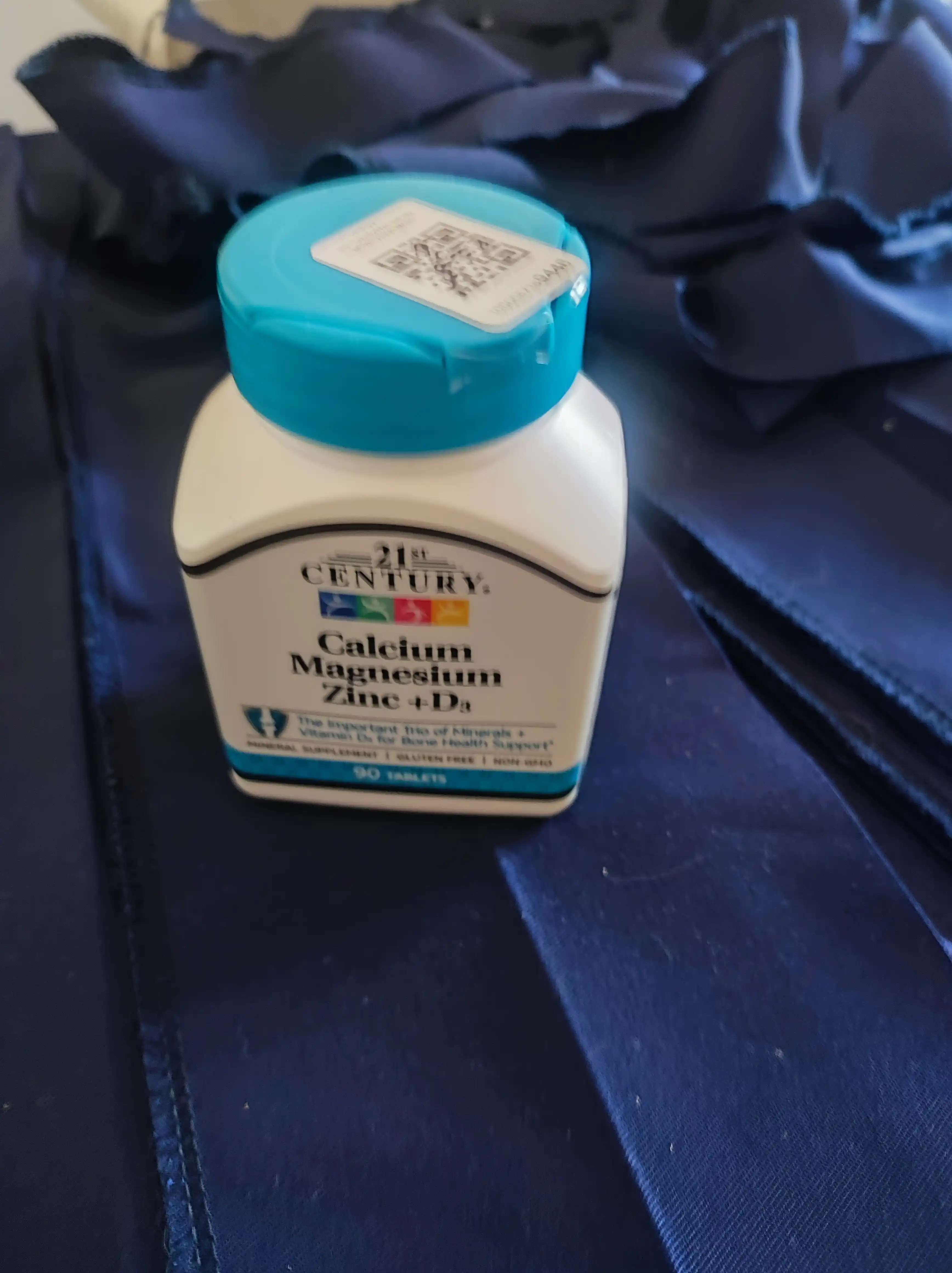 Кальций, Магний, Цинк, Витамин д3, 21st Century Calcium Magnesium Zinc + D3, 90 таблеток, Халяль