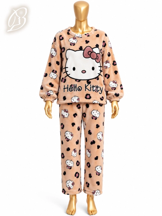 Ayollar uchun momiq pijama — issiq, yumshoq uy kiyimi - 