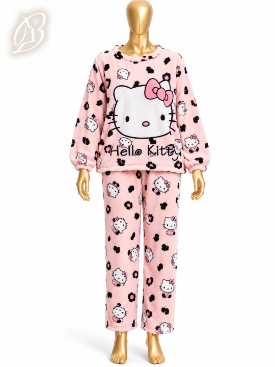 Ayollar uchun momiq pijama — issiq, yumshoq uy kiyimi - 