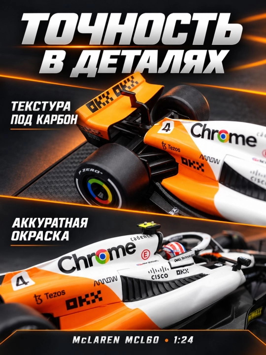 McLaren MCL60 №4 Lando Norris 1:24 F1 2023 poyga mashinasi modeli（Marokash GP 2023）