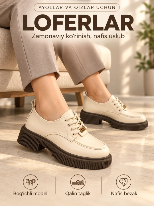 Ayollar va qizlar uchun loferlar, mokasina, mokaslar,lofer ayollar mokaslari, loferlar - 