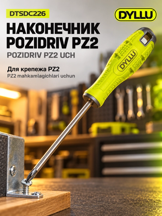 Отвёртки DYLLU набор: крестовая PZ2 150 мм и плоская SL5.5 100 мм, сталь S2