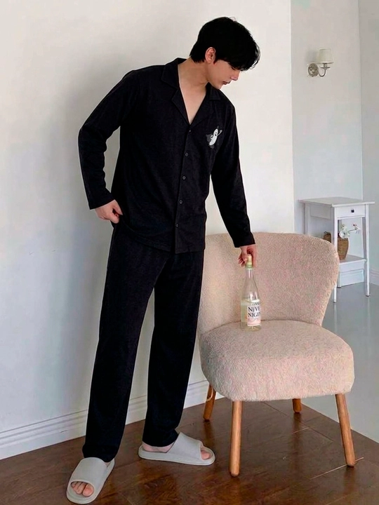 Erkaklar pijamasi, Costume 100% paxta