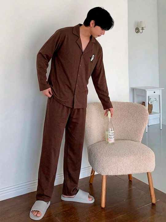 Erkaklar pijamasi, Costume 100% paxta