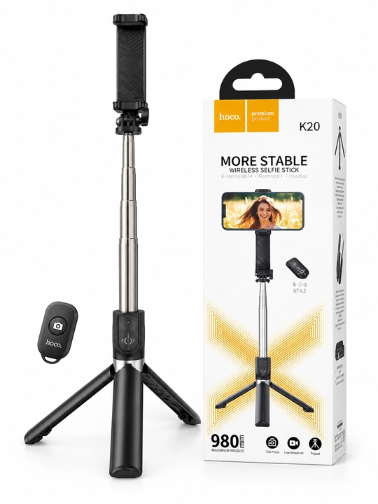 Selfi uchun monopod HOCO K20 - shtativli simsiz selfi tayoqchasi
