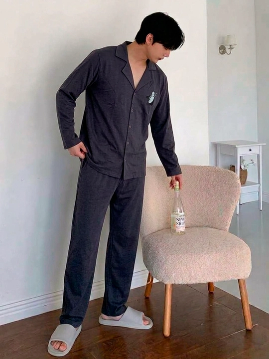 Erkaklar pijamasi, Costume 100% paxta