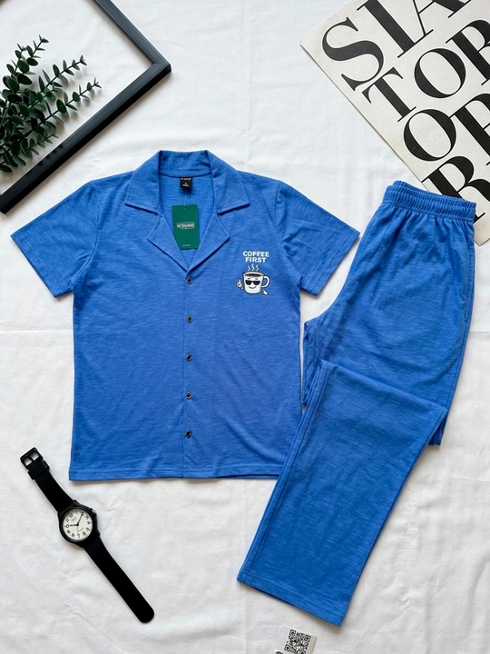 Erkaklar pijamasi, Costume 100% paxta