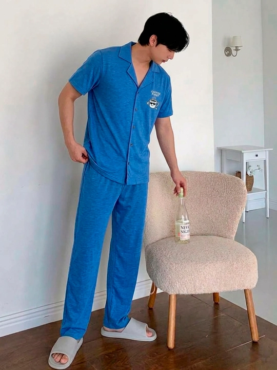 Erkaklar pijamasi, Costume 100% paxta