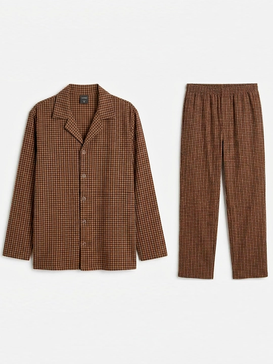 Erkaklar pijamasi, Costume 100% paxta