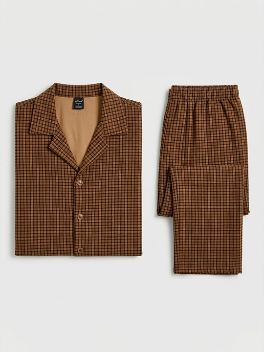 Erkaklar pijamasi, Costume 100% paxta