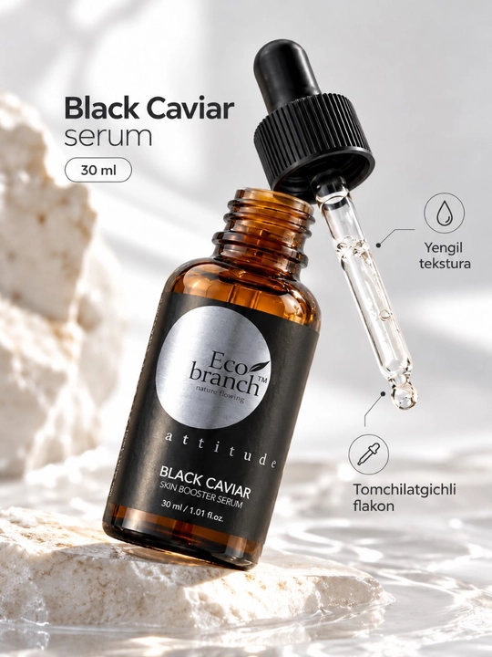 Eco Branch yuz uchun serum, sentella, gialuron kislotasi va salyangoz mutsini bilan, 30 ml