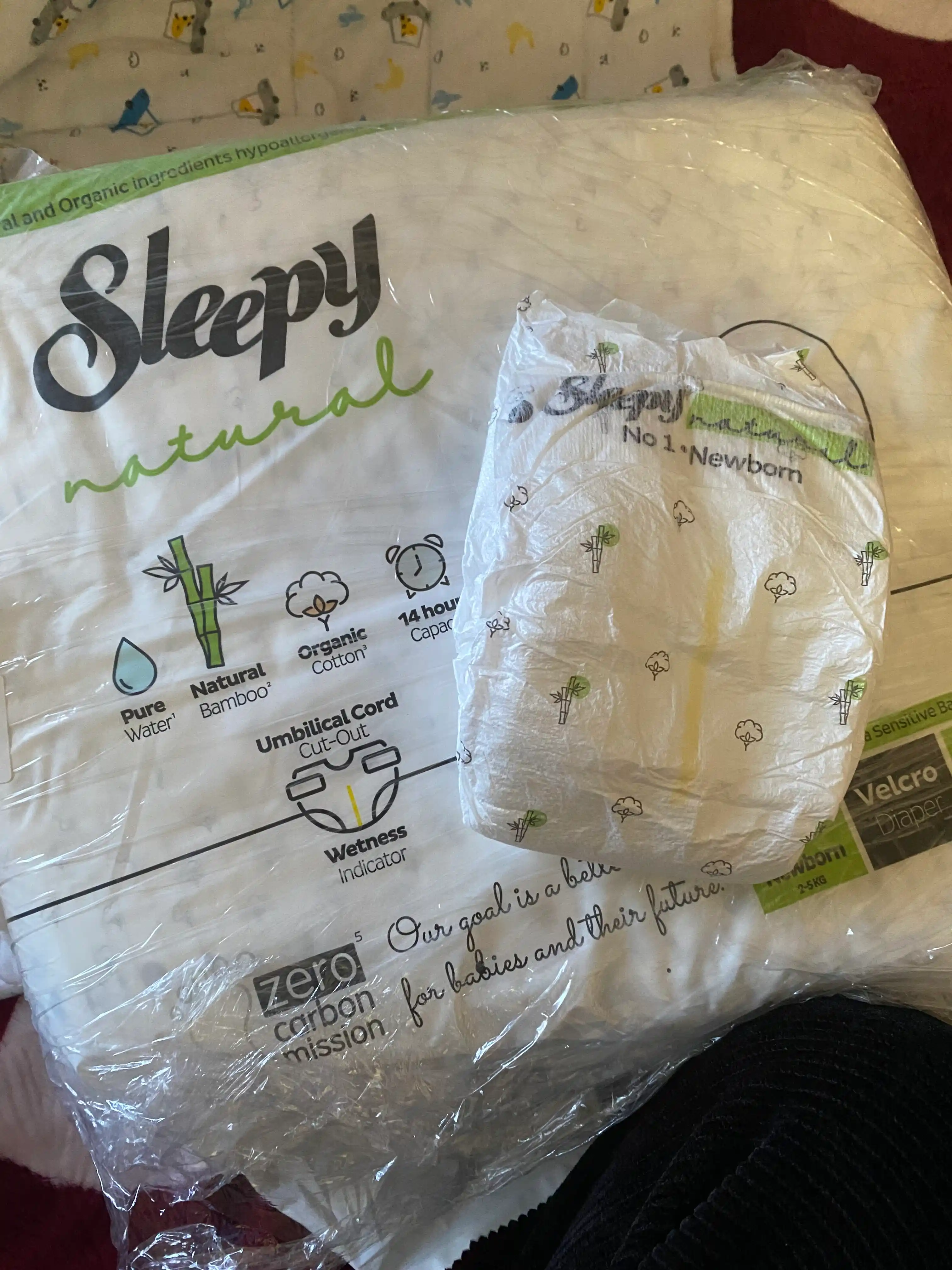 Детские подгузники Natural Jumbo Sleepy №1, 2-5 кг, 80 шт