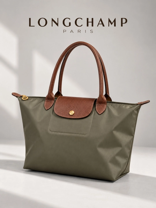 Maktab sumkasi, katta, ayollar uchun, Longchamp uslubida, o‘lchami M, tovut, shopper, A4 formatda