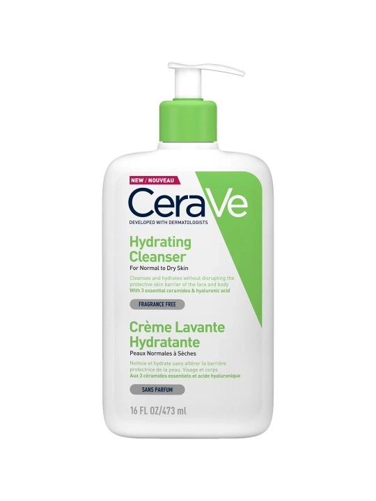 Очищающий крем-гель CeraVe Hydrating Cleanser для нормальной и сухой кожи, 473 мл - 