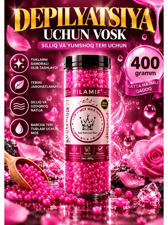 Depilyatsiya uchun granulangan mum Pellet Hot Wax, depilyatsiya mumi - 