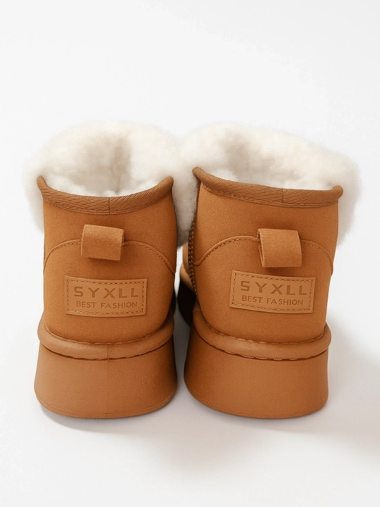 Qishki ugg ayollar uchun, qalin mo'ynali qisqa etiklar