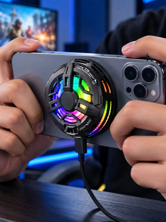 Магнитный кулер S38 для телефона, RGB-подсветка, чёрный цвет