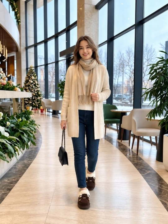 Qishki ugg ayollar uchun, qalin mo'ynali qisqa etiklar