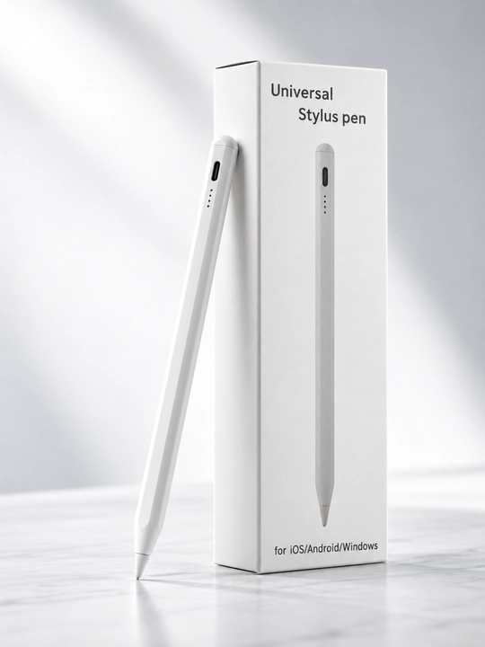 Sensorli ekran uchun universal stilus, USB-C quvvatlash, yozish va chizish uchun oq qalam - 
