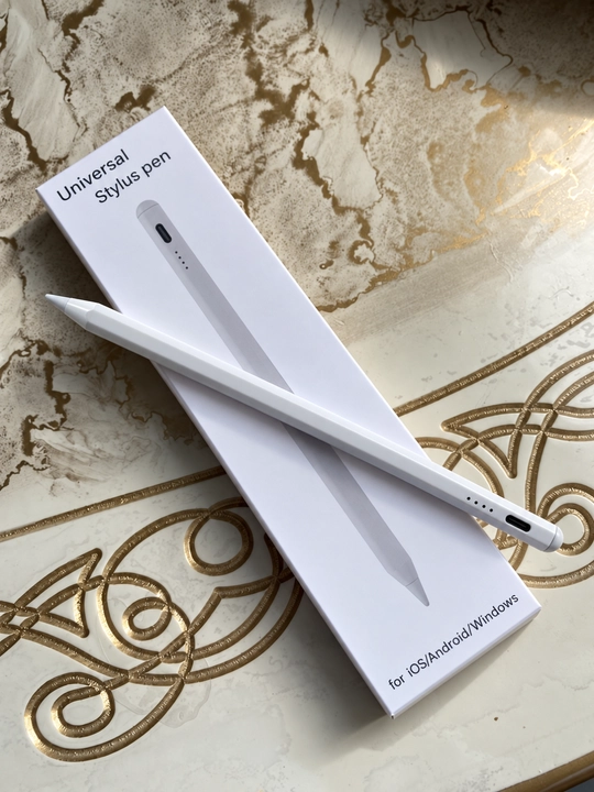 Sensorli ekran uchun universal stilus, USB-C quvvatlash, yozish va chizish uchun oq qalam