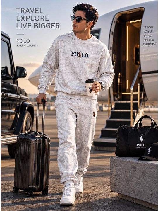 "POLO" erkaklar velur sport kostyumi, issiq ikkilik to‘plam, svitshot va joggerlar