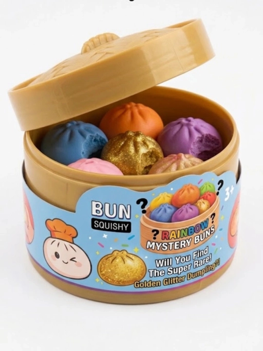 Rangli Squishy Bulochka o‘yinchog‘i, yumshoq siqiladigan antistress o‘yinchoq