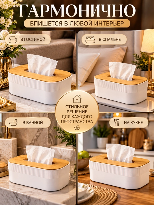 Салфетница настольная интерьерная — органайзер для салфеток, держатель салфеток для кухни