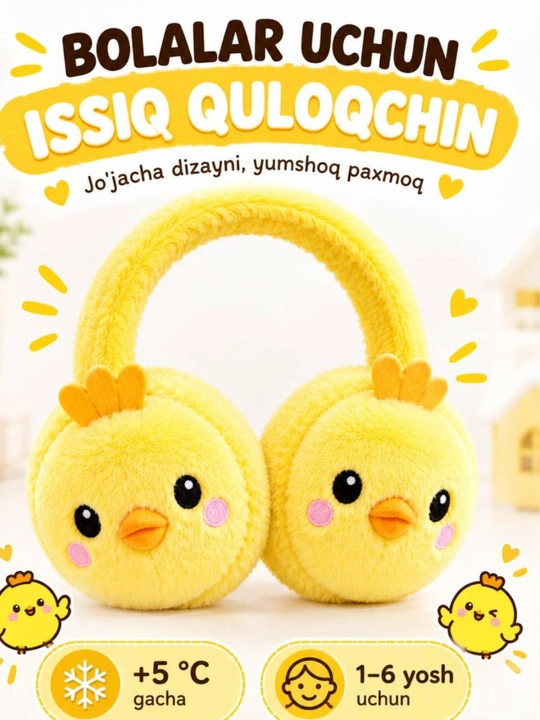 O‘g‘il va qiz bolalar uchun issiq, yumshoq va qulay quloqchinlar