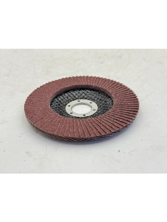 Metall, yog‘och va zanglamaydigan materiallar uchun 125 mm o‘lchamli BKH P80 gulbargli silliqlash diski