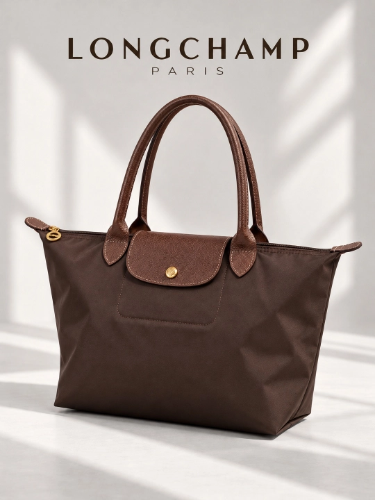Maktab sumkasi, katta, ayollar uchun, Longchamp uslubida, o‘lchami M, tovut, shopper, A4 formatda