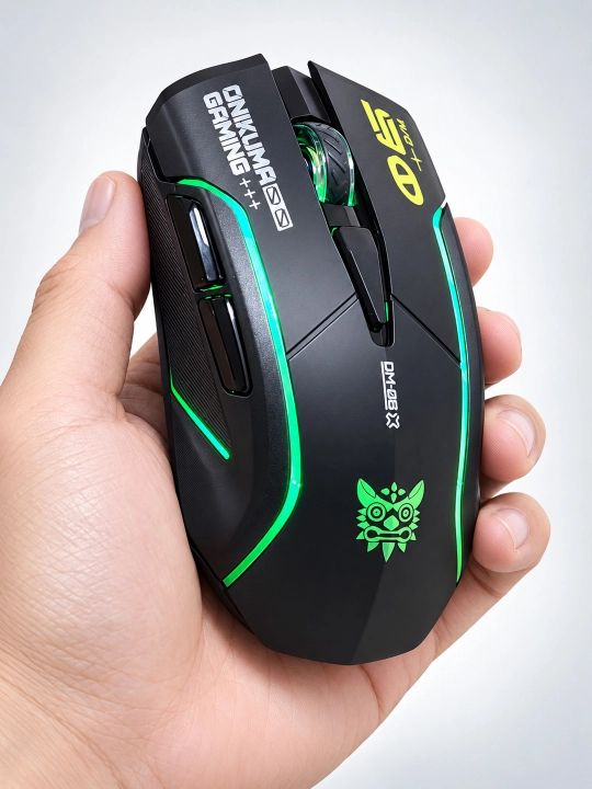 ONIKUMA DM06 RGB simsiz gaming sichqoncha, Bluetooth, 2.4 GHz, Type-C, 12800 DPI