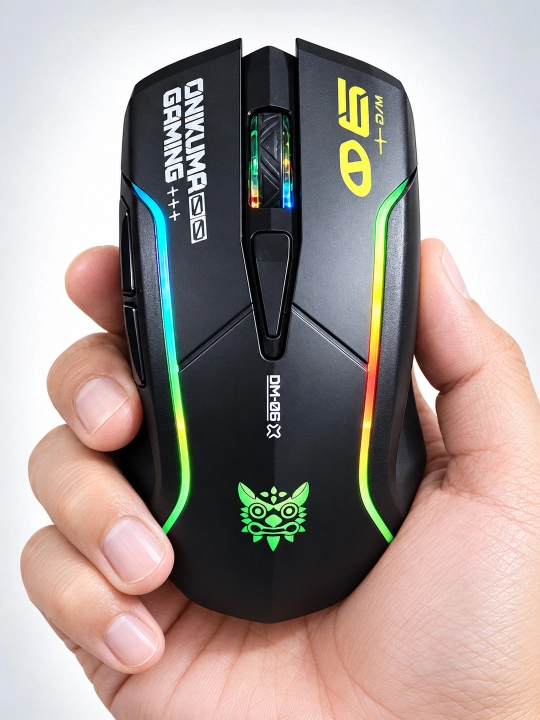 ONIKUMA DM06 RGB simsiz gaming sichqoncha, Bluetooth, 2.4 GHz, Type-C, 12800 DPI