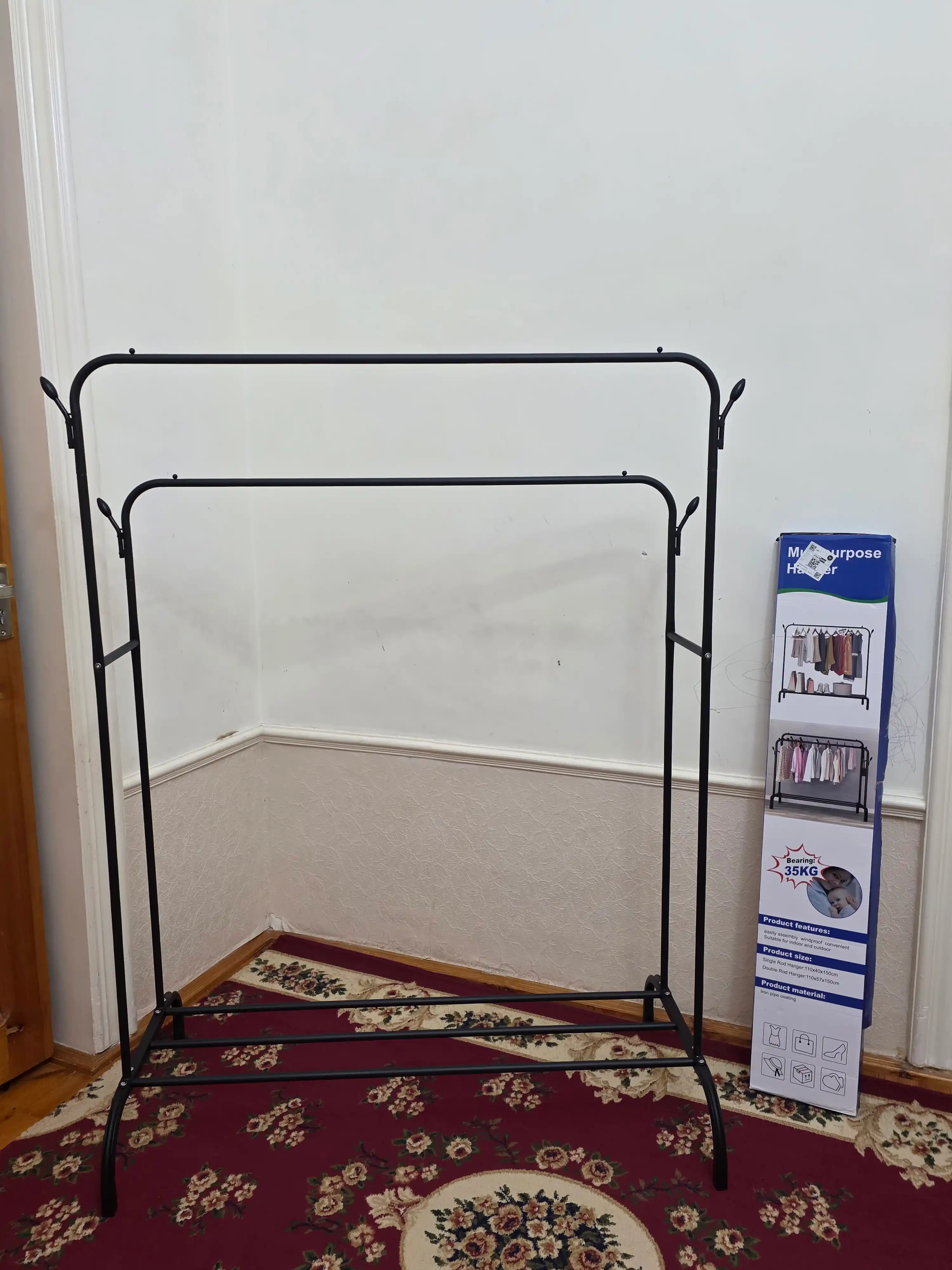Kiyim-kechaklar uchun metall pol ilgich, poyabzal javoni bilan