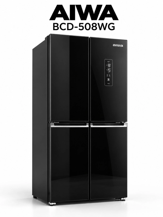 Холодильник AIWA BCD-508WG, 508 л, 4 двери, инвертор, No Frost, чёрный