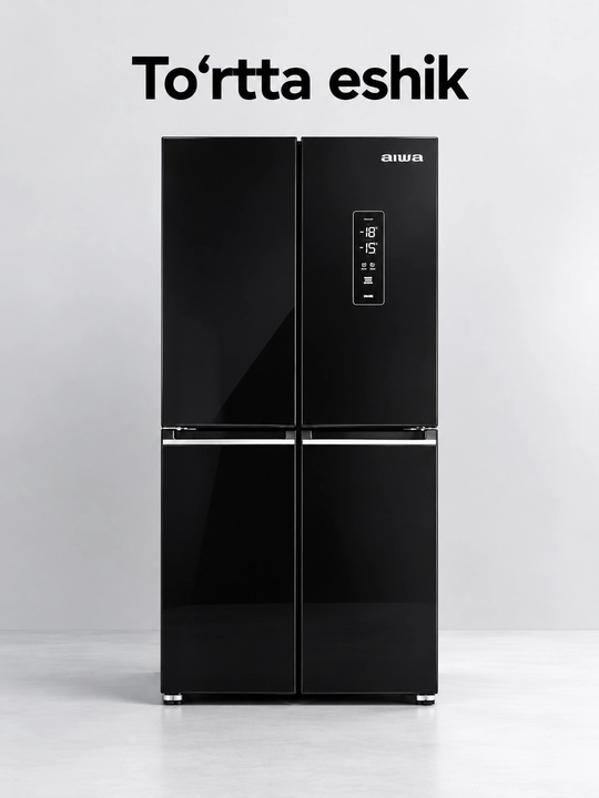 Холодильник AIWA BCD-508WG, 508 л, 4 двери, инвертор, No Frost, чёрный - 