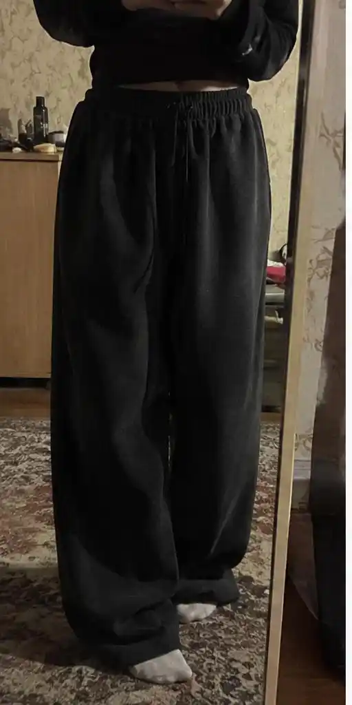 Ayollar issiq nachosli shimlari, keng to‘g‘ri triko, qishki palazzo shim S–XL