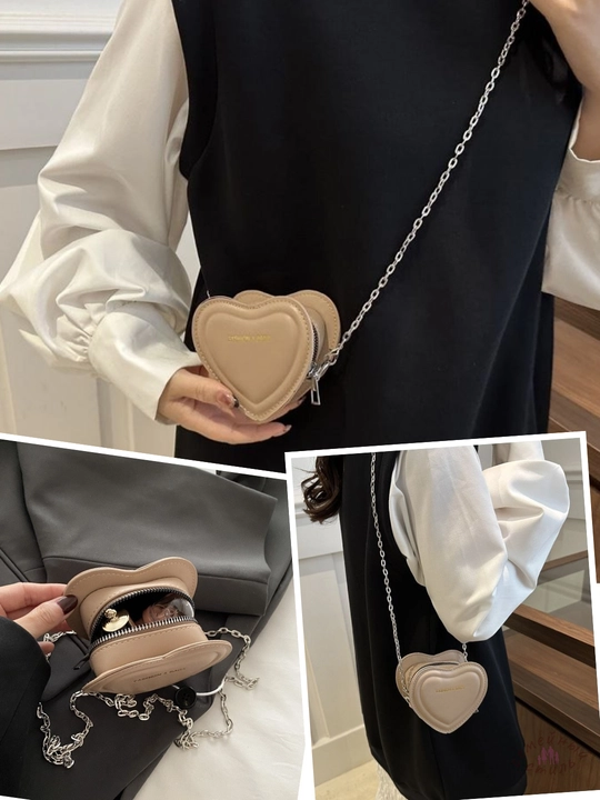 Ayollar zanjirli yurak sumkasi, kross-bodi mini-aksessuar, qizlar uchun bolalar sumkachasi