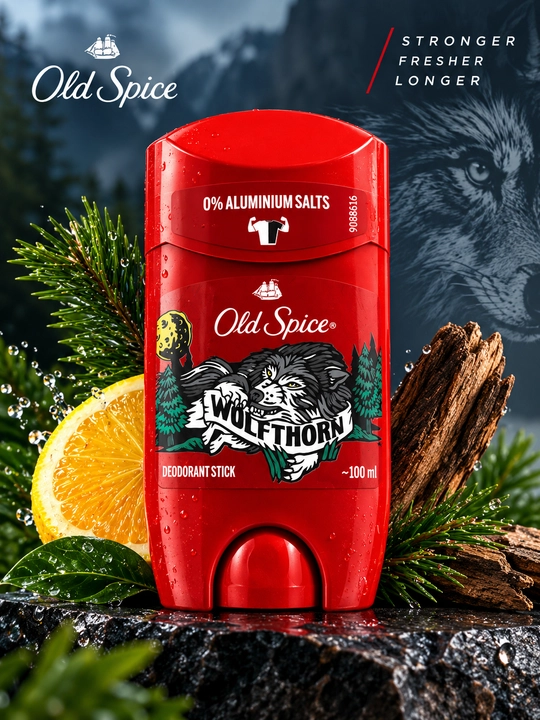 Old Spice Wolfthorn мужской дезодорант-стик, 0% солей алюминия - 
