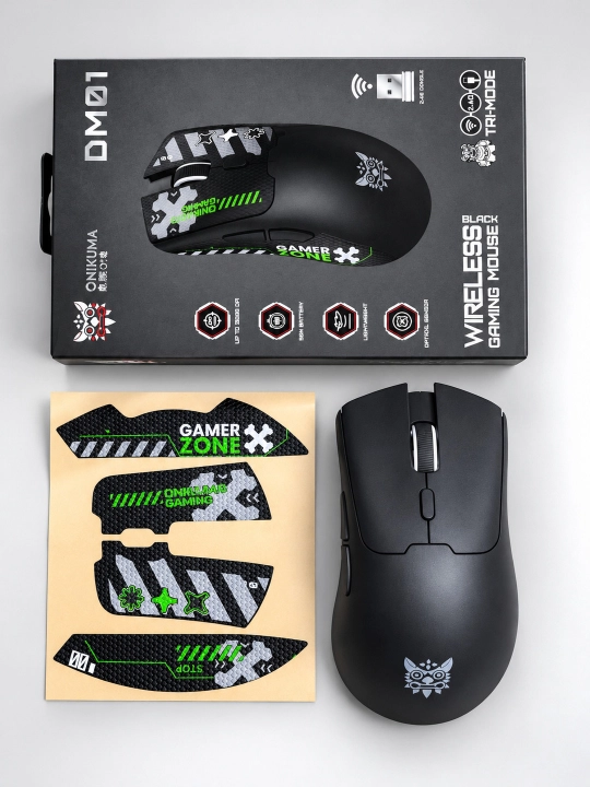 ONIKUMA DM01 simsiz gaming sichqoncha, Bluetooth, 2.4 GHz, Type-C, 12800 DPI