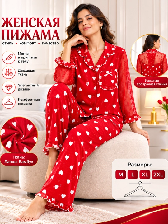 Женская пижама с брюками и топом домашняя одежда одежда для женщин и девочек размеры M-XXL