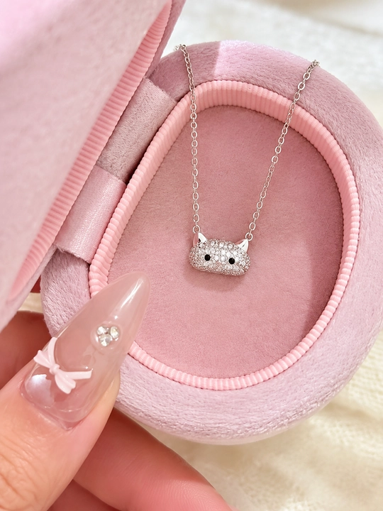 Кулон Hello Kitty, серебристый, с цепочкой