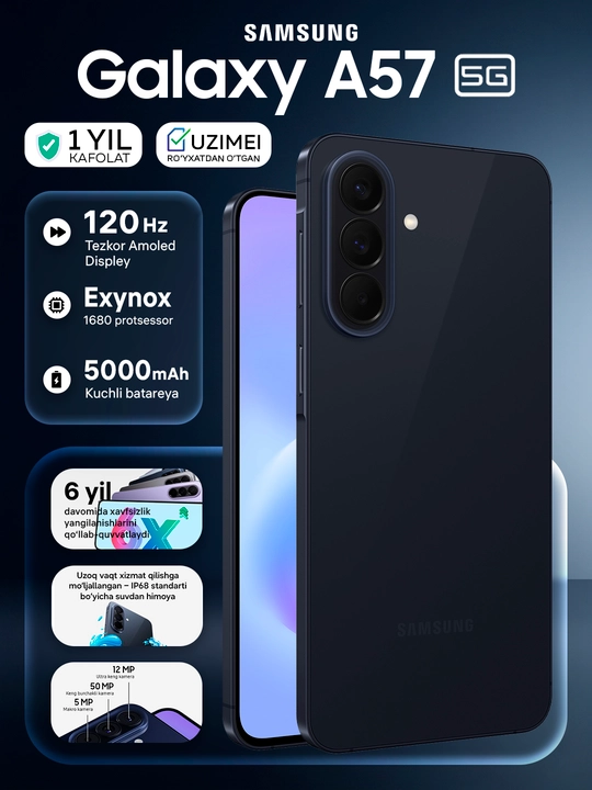Smartfon Samsung Galaxy A57 5G, Super AMOLED 120Hz 6.7", 5000 mAh - 