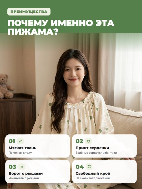 Пижама для женщин и девочек, для дома