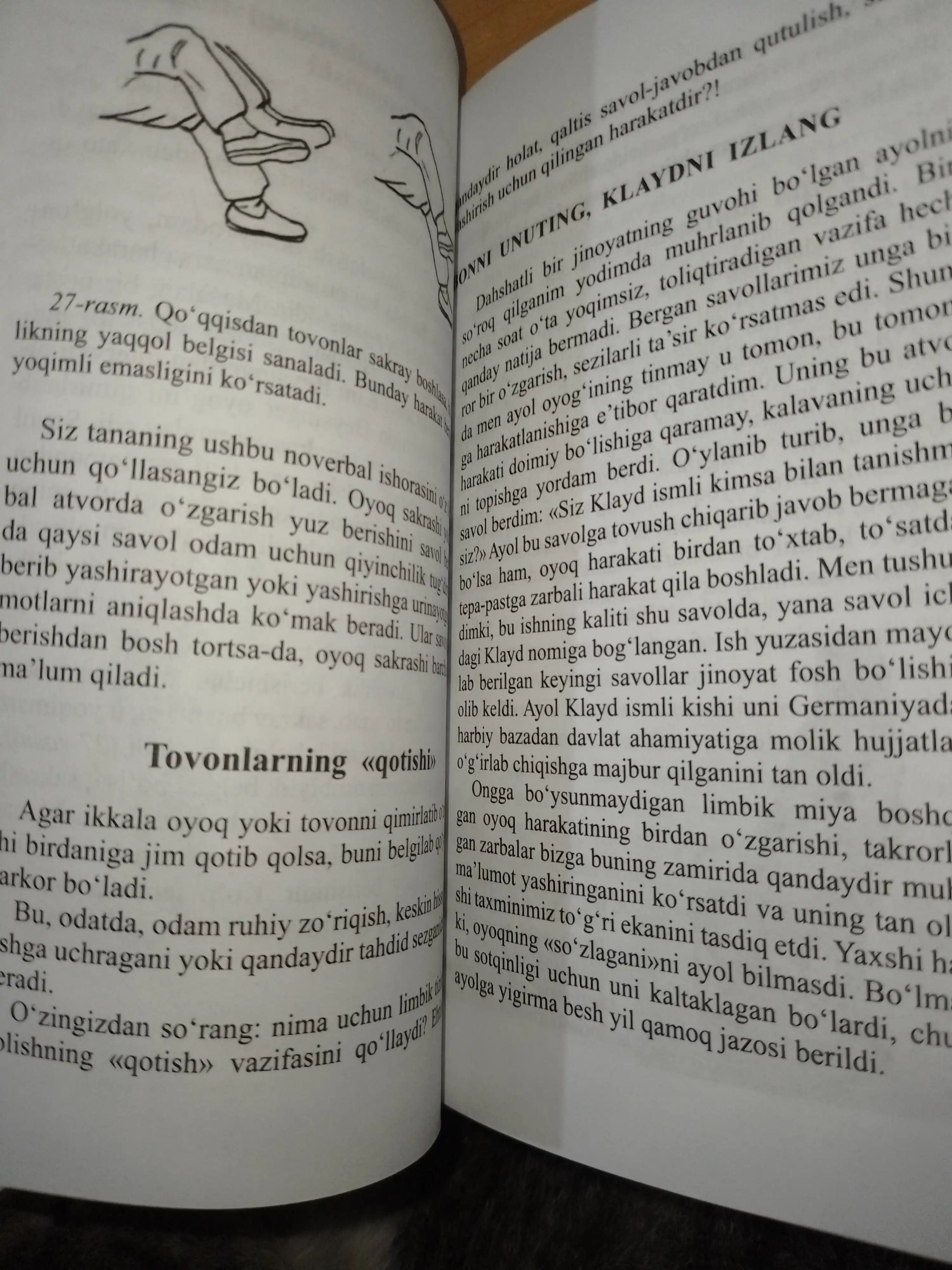 Jo Navarro "Siz nimani oylasangiz, men oshani koraman": Tana tili sirlari kitobi