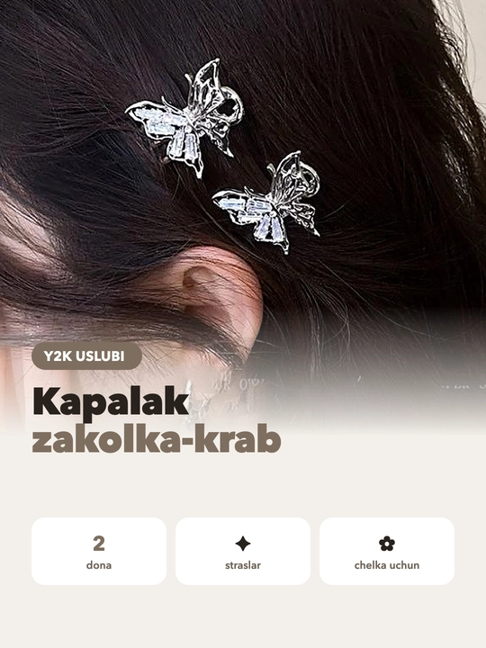 Soch uchun aksessuarlar to'plami, mayda zakolkalar, qizlar uchun to'nog'ichlar
